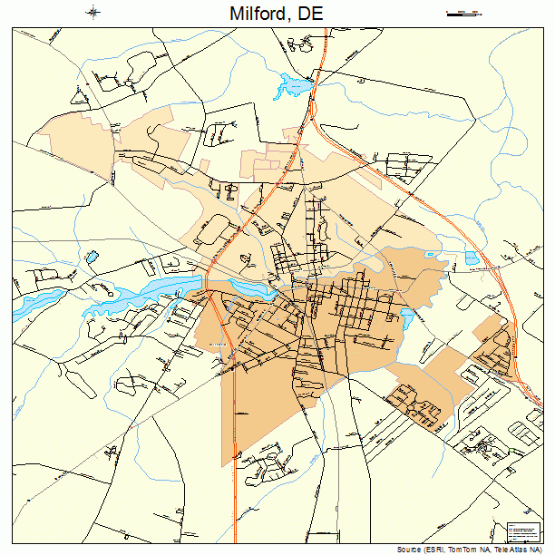 Milford, DE street map