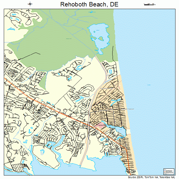 Rehoboth Beach, DE street map