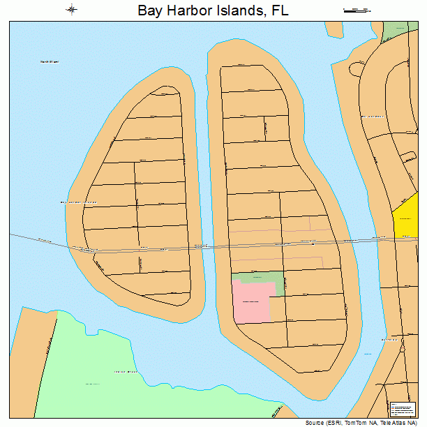 Bay Harbor Islands, FL street map