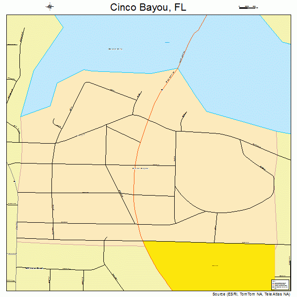Cinco Bayou, FL street map
