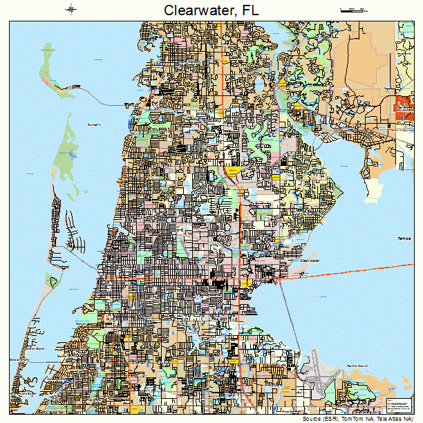 Clearwater, FL street map