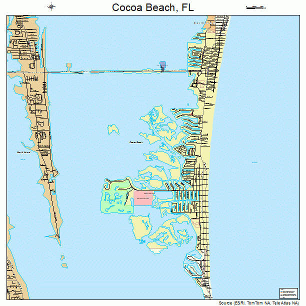 Cocoa Beach, FL street map