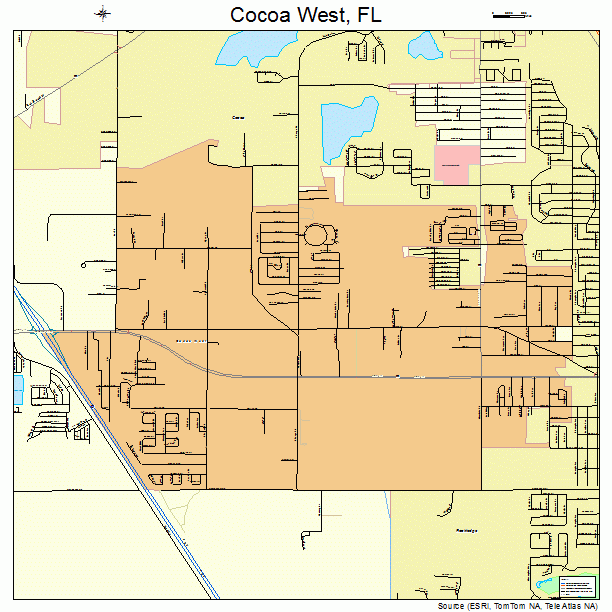 Cocoa West, FL street map