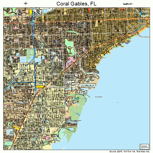 Coral Gables, FL street map