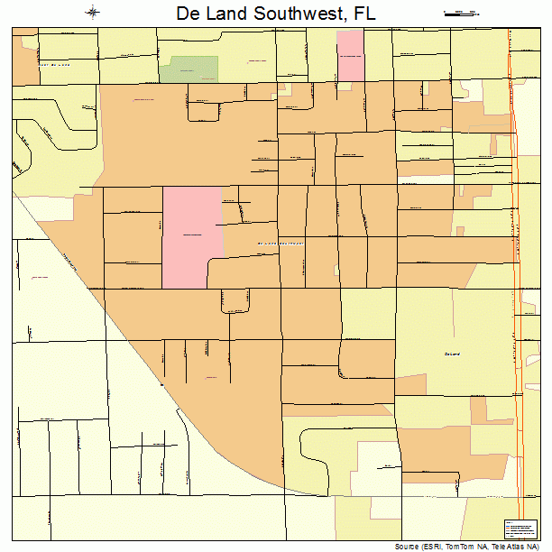 De Land Southwest, FL street map