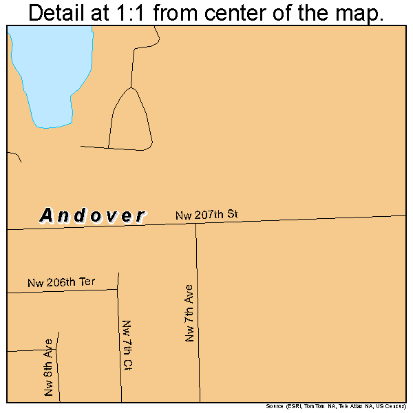 Andover, Florida road map detail