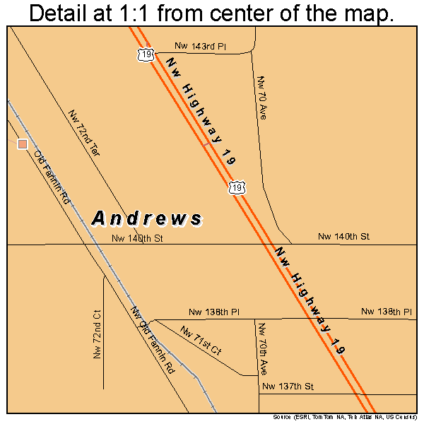 Andrews, Florida road map detail