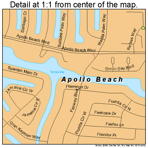Apollo Beach, Florida road map detail