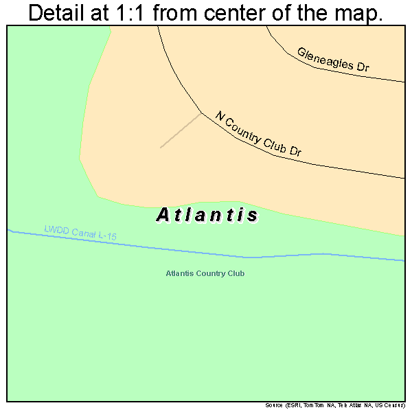 Atlantis, Florida road map detail