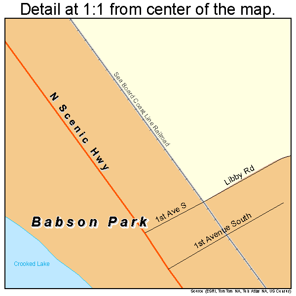Babson Park, Florida road map detail
