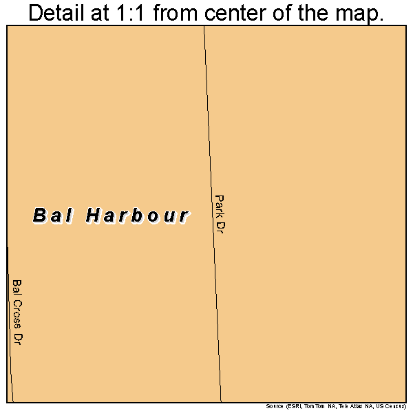 Bal Harbour, Florida road map detail