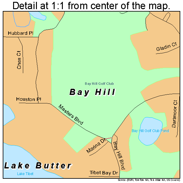 Bay Hill, Florida road map detail