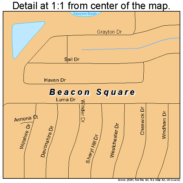 Beacon Square, Florida road map detail