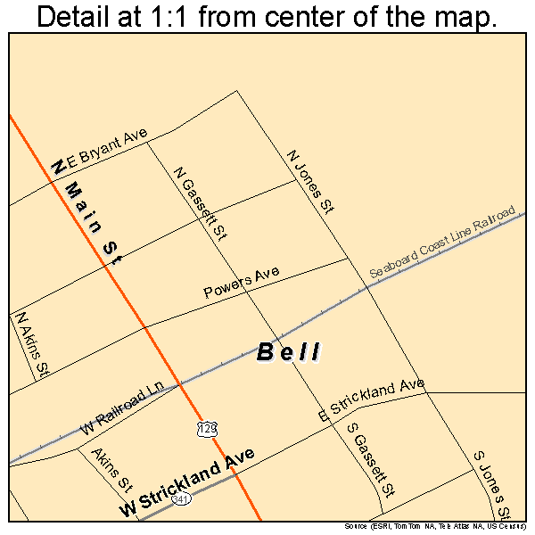 Bell, Florida road map detail