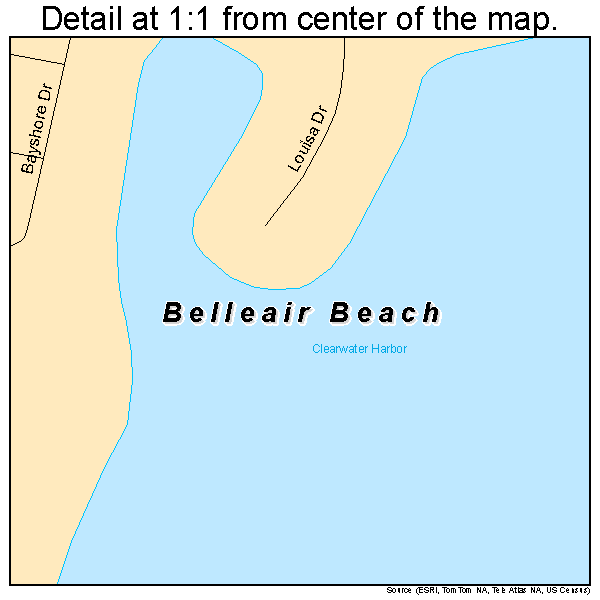 Belleair Beach, Florida road map detail