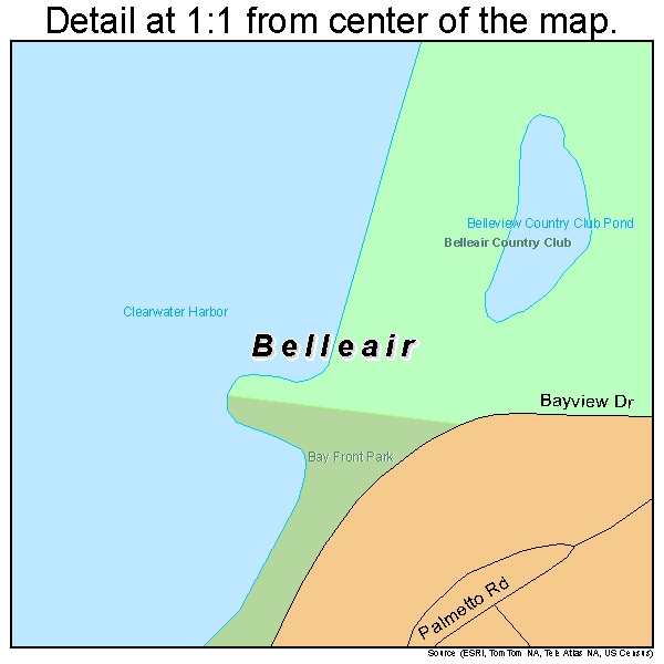 Belleair, Florida road map detail