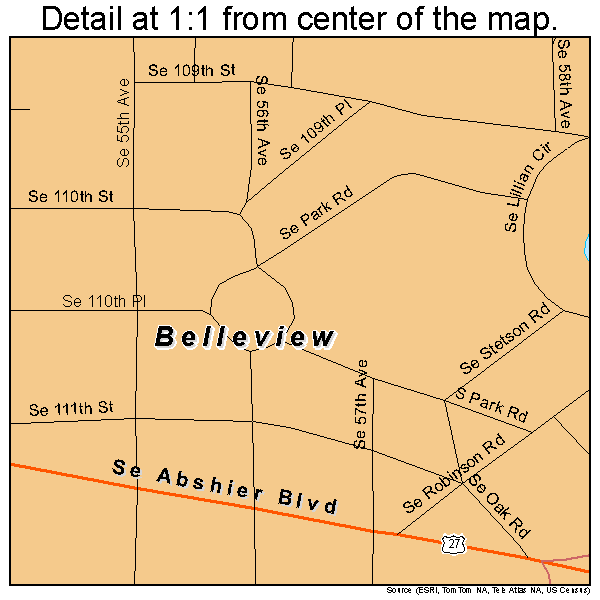 Belleview, Florida road map detail