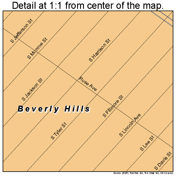 Beverly Hills, Florida road map detail