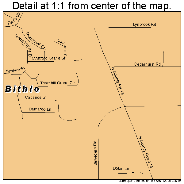 Bithlo, Florida road map detail