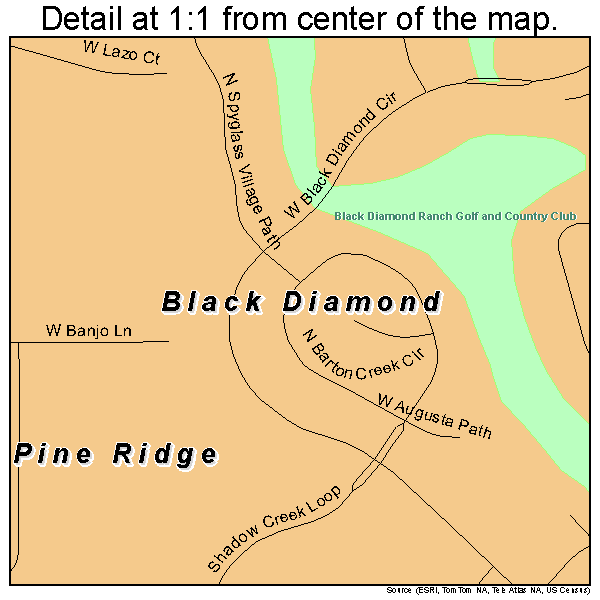 Black Diamond, Florida road map detail