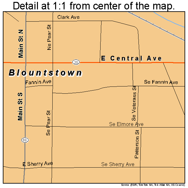 Blountstown, Florida road map detail