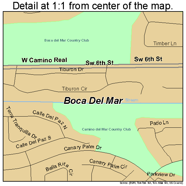 Boca Del Mar, Florida road map detail