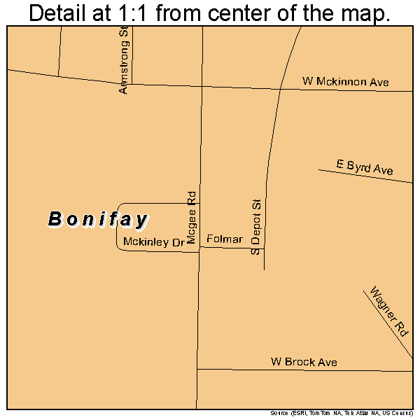 Bonifay, Florida road map detail
