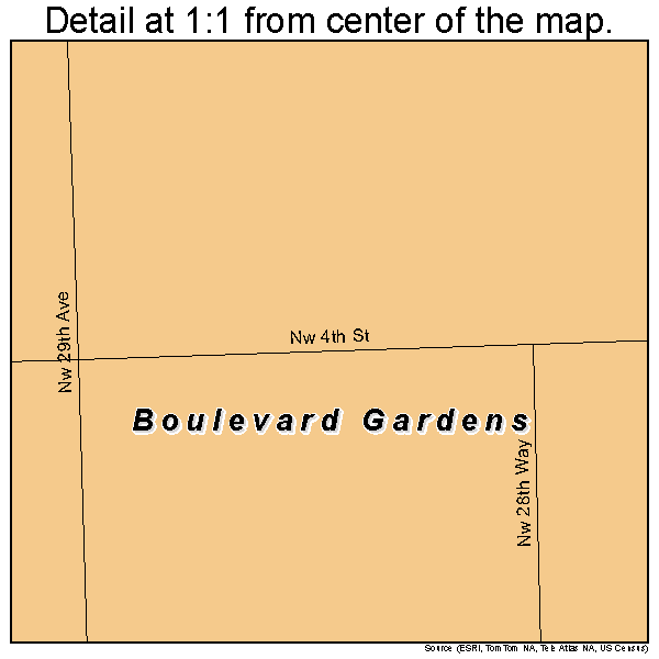 Boulevard Gardens, Florida road map detail