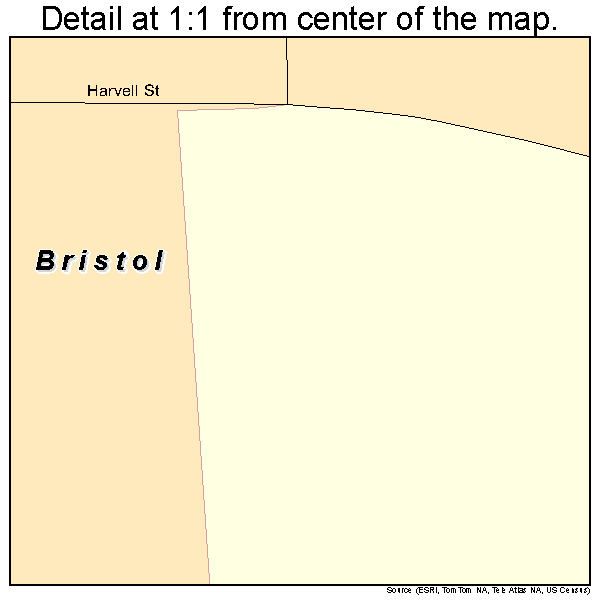 Bristol, Florida road map detail