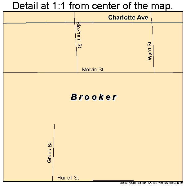 Brooker, Florida road map detail