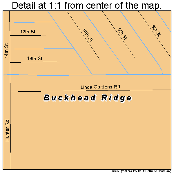 Buckhead Ridge, Florida road map detail