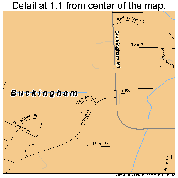 Buckingham, Florida road map detail