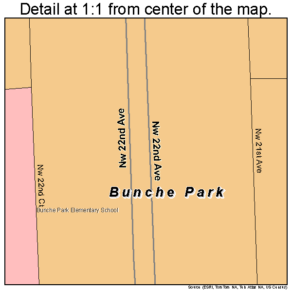 Bunche Park, Florida road map detail