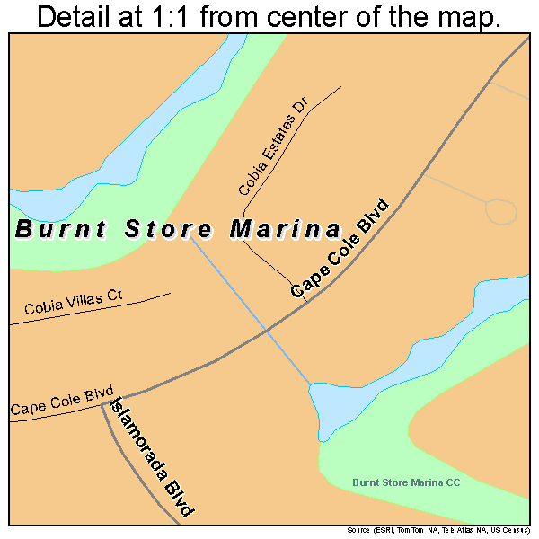 Burnt Store Marina, Florida road map detail
