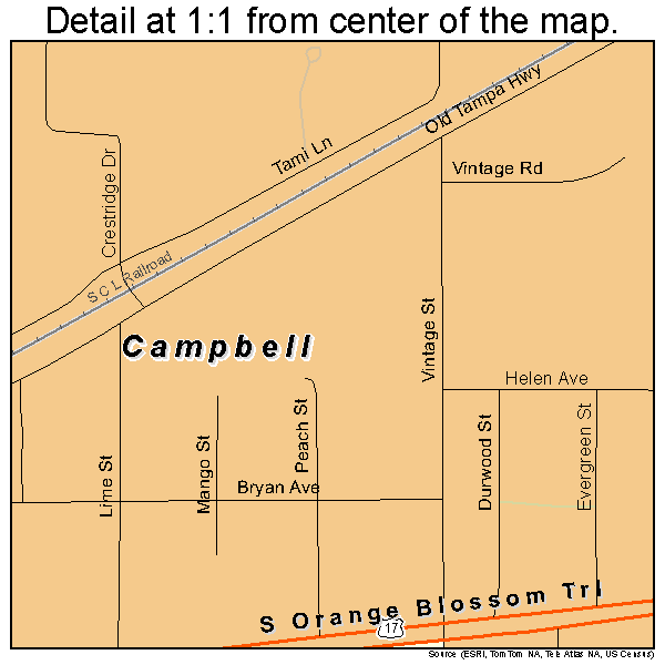 Campbell, Florida road map detail