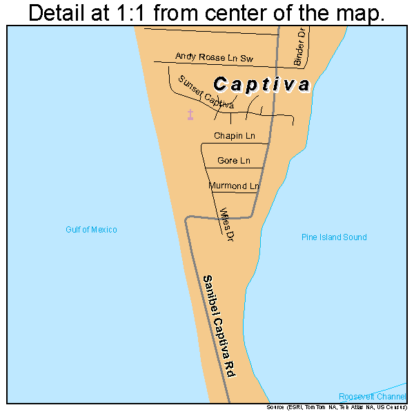 Captiva, Florida road map detail