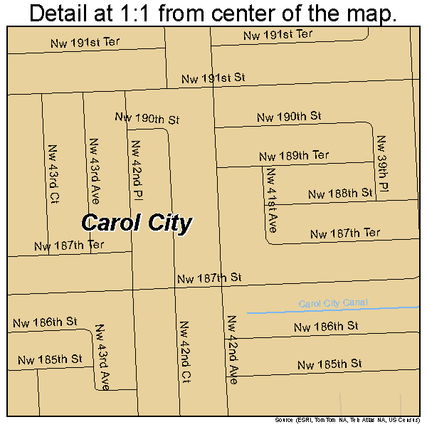 Carol City, Florida road map detail