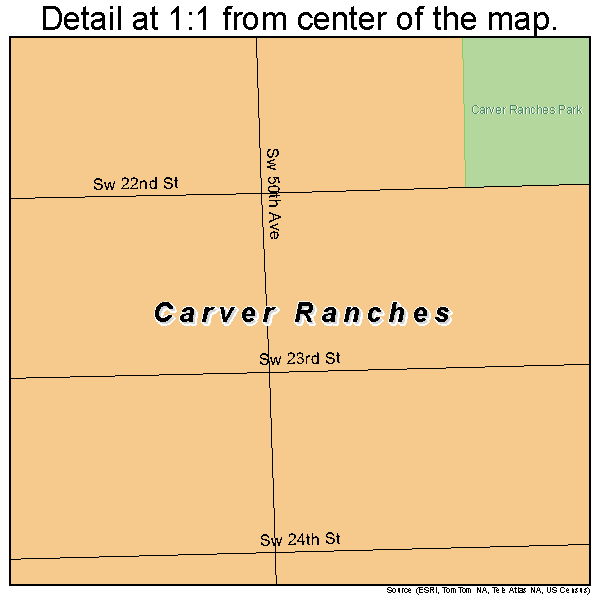 Carver Ranches, Florida road map detail