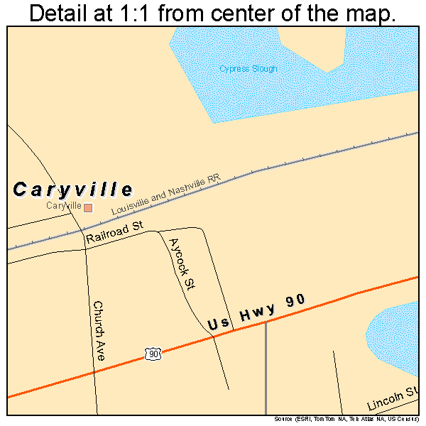 Caryville, Florida road map detail