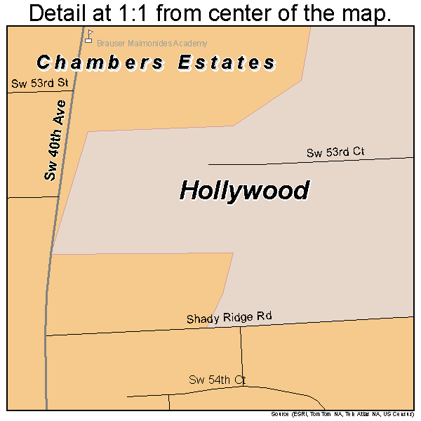 Chambers Estates, Florida road map detail