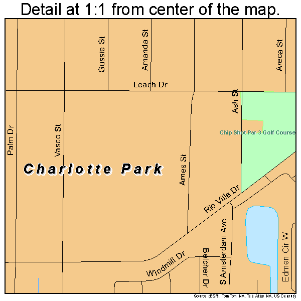 Charlotte Park, Florida road map detail