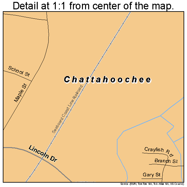 Chattahoochee, Florida road map detail