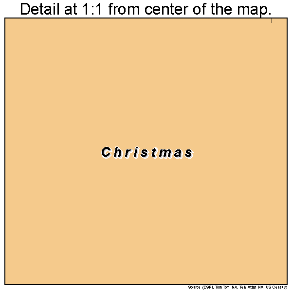 Christmas, Florida road map detail