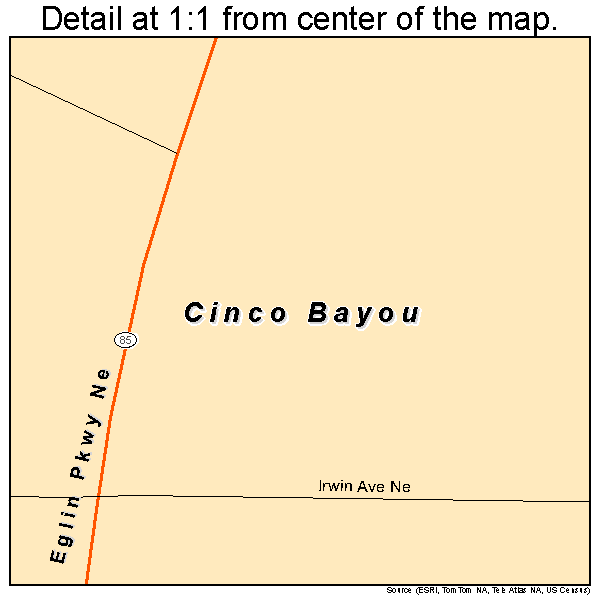 Cinco Bayou, Florida road map detail