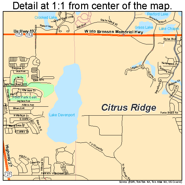 Citrus Ridge, Florida road map detail