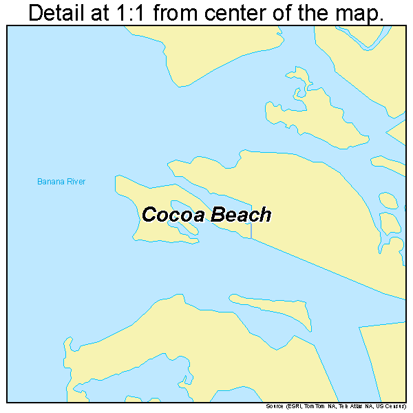 Cocoa Beach, Florida road map detail