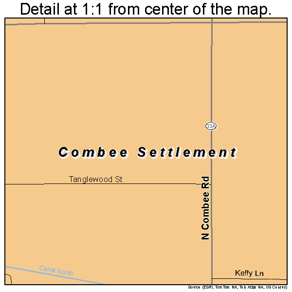 Combee Settlement, Florida road map detail
