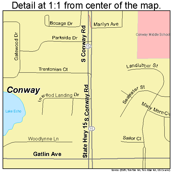 Conway, Florida road map detail
