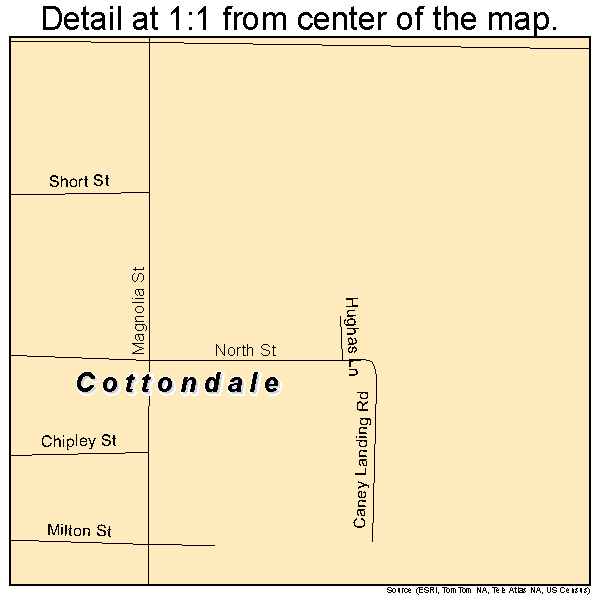 Cottondale, Florida road map detail