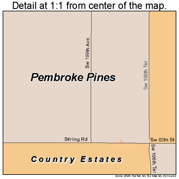 Country Estates, Florida road map detail